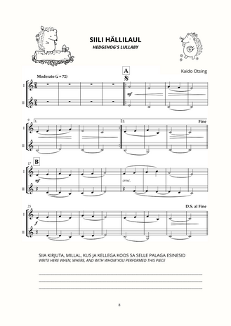 Kaido Otsing: "Mihkli 1. noodivihik/Mihkel's 1st Sheet Music Book" SOLO BOOK